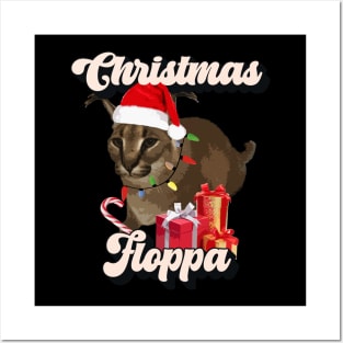 Big Floppa Christmas Meme - Festive Xmas Caracal Big Cat Vintage Retro Text Funny Meme Design Posters and Art